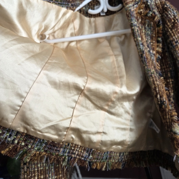 Vintage David Brooks Tweed Blazer | Fringe Trim Textured Jacket | Chic Classic - Picture 7 of 8